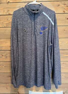 NHL St. Louis Blues Fanatics Heather gray Quarter-Zip Pullover Top XL